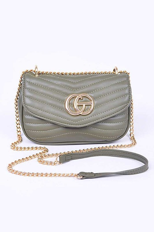 Logo Quilted Shoulder Swing Bag