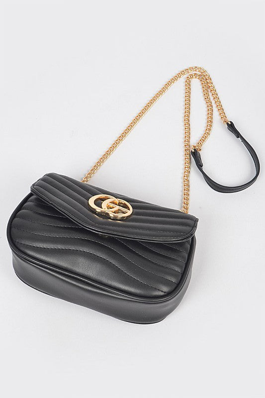 Logo Quilted Shoulder Swing Bag