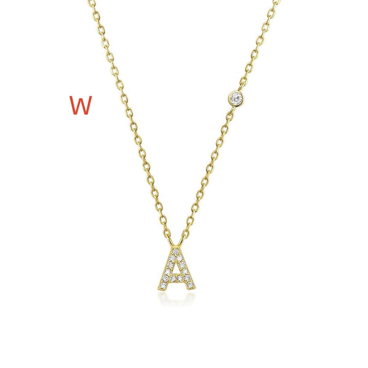 Fashion Jewelry Luxury Gold Color A-Z 26 Letters Necklace CZ Pendant For Women Cute Initials Name Necklace Fashion Party Wedding Jewelry Gift