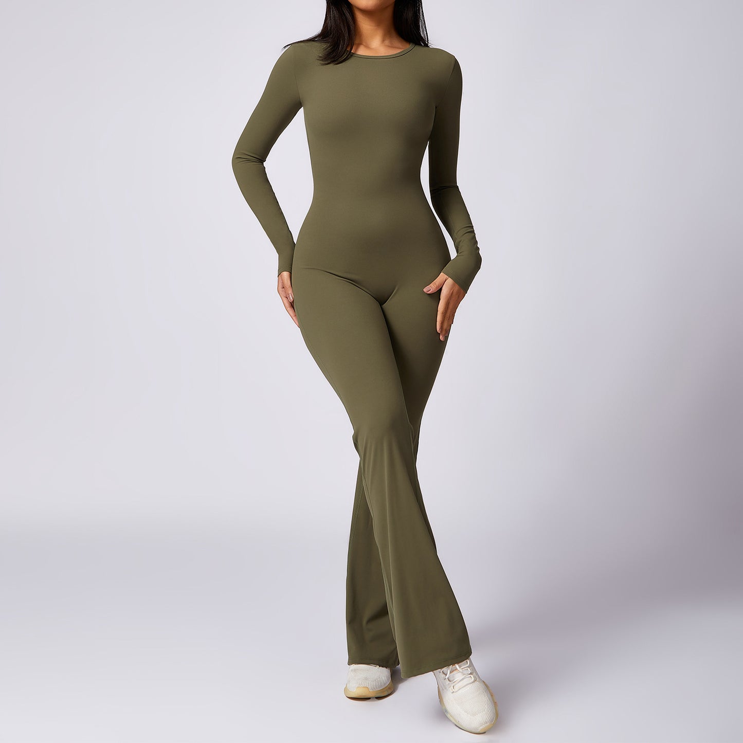 Leisure Horn Long Sleeve Yoga Jumpsuit