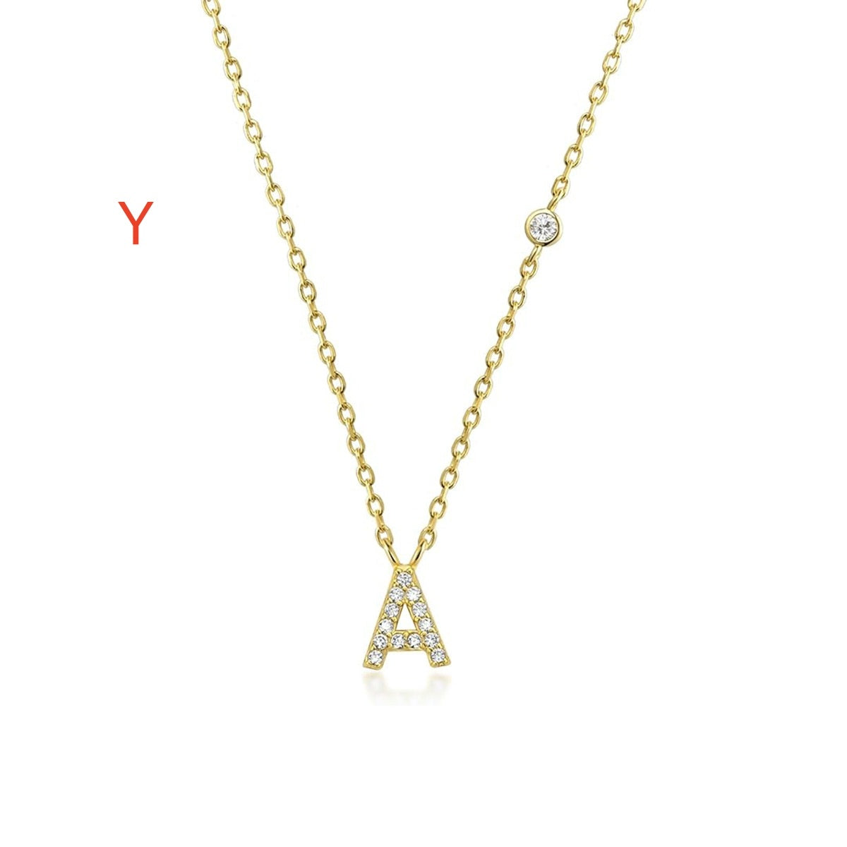 Fashion Jewelry Luxury Gold Color A-Z 26 Letters Necklace CZ Pendant For Women Cute Initials Name Necklace Fashion Party Wedding Jewelry Gift