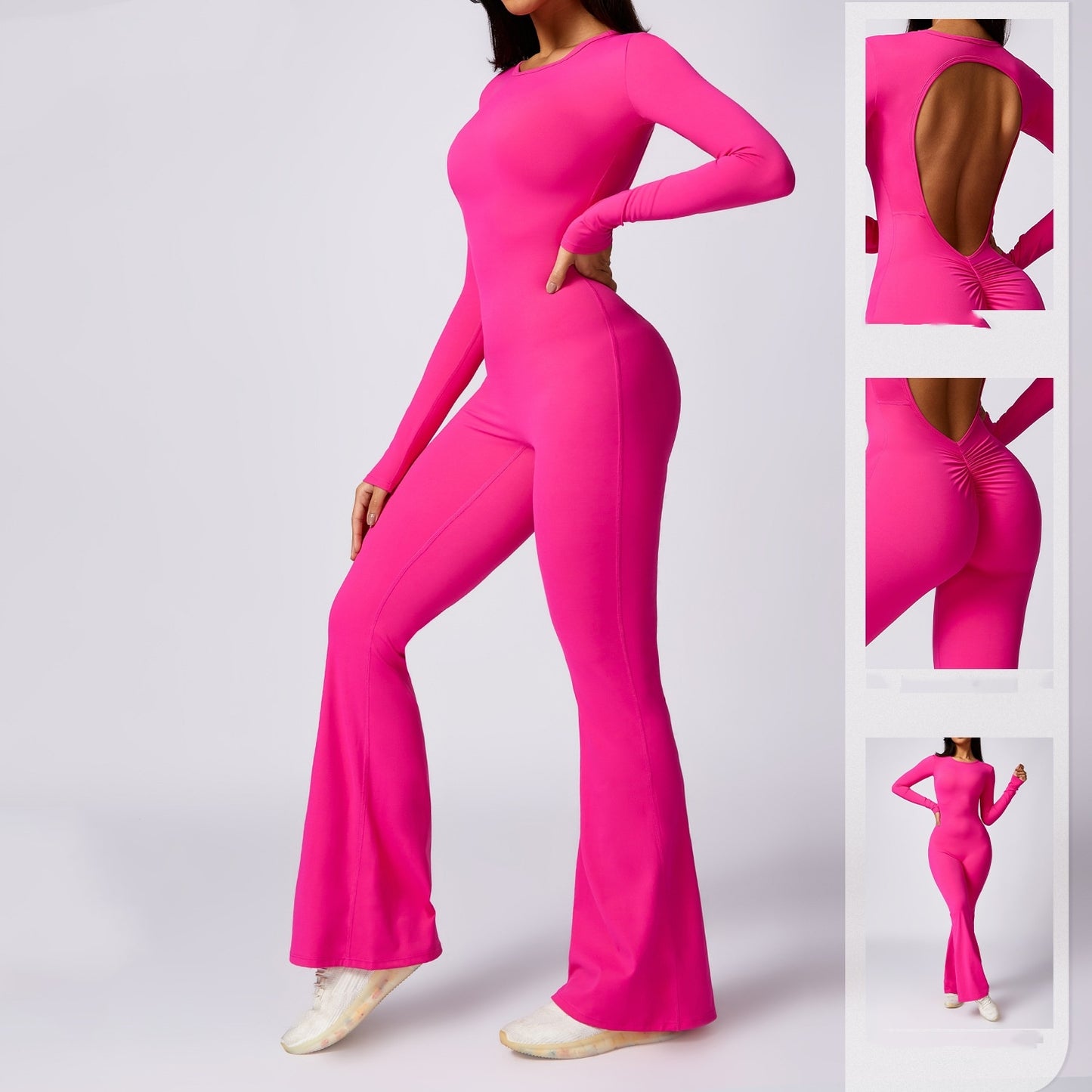 Leisure Horn Long Sleeve Yoga Jumpsuit