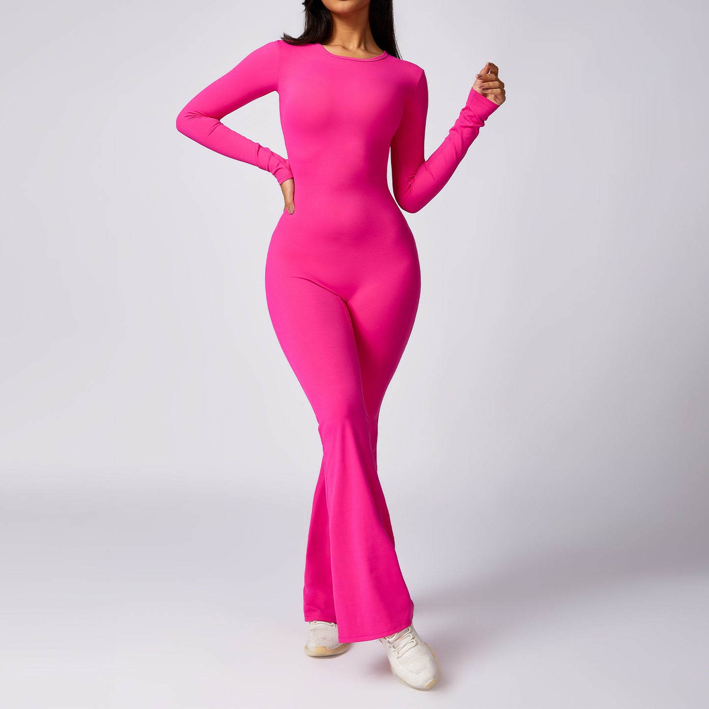 Leisure Horn Long Sleeve Yoga Jumpsuit