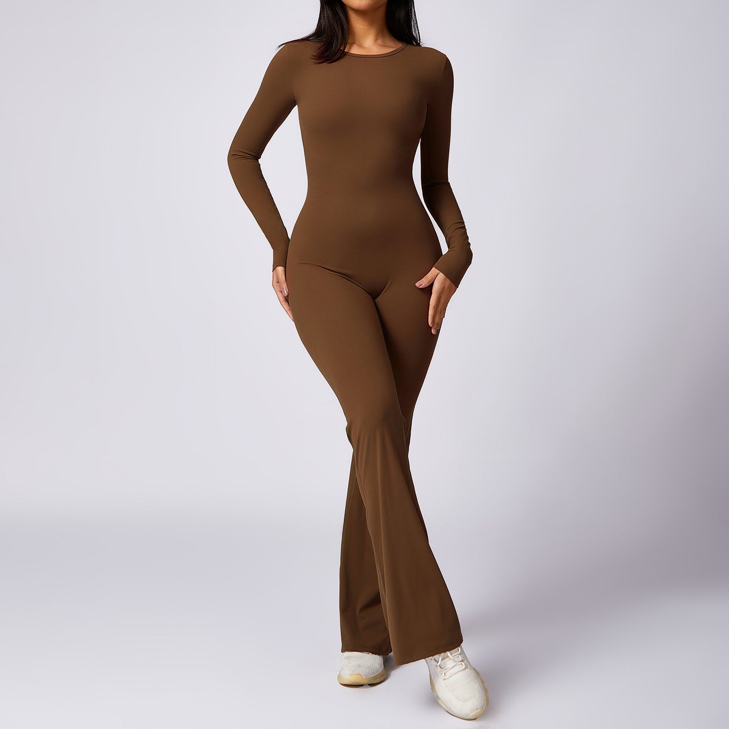 Leisure Horn Long Sleeve Yoga Jumpsuit