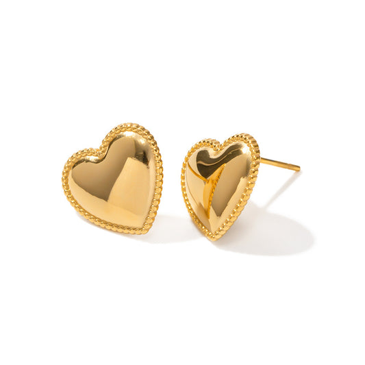 Ruth Heart Gold Earrings