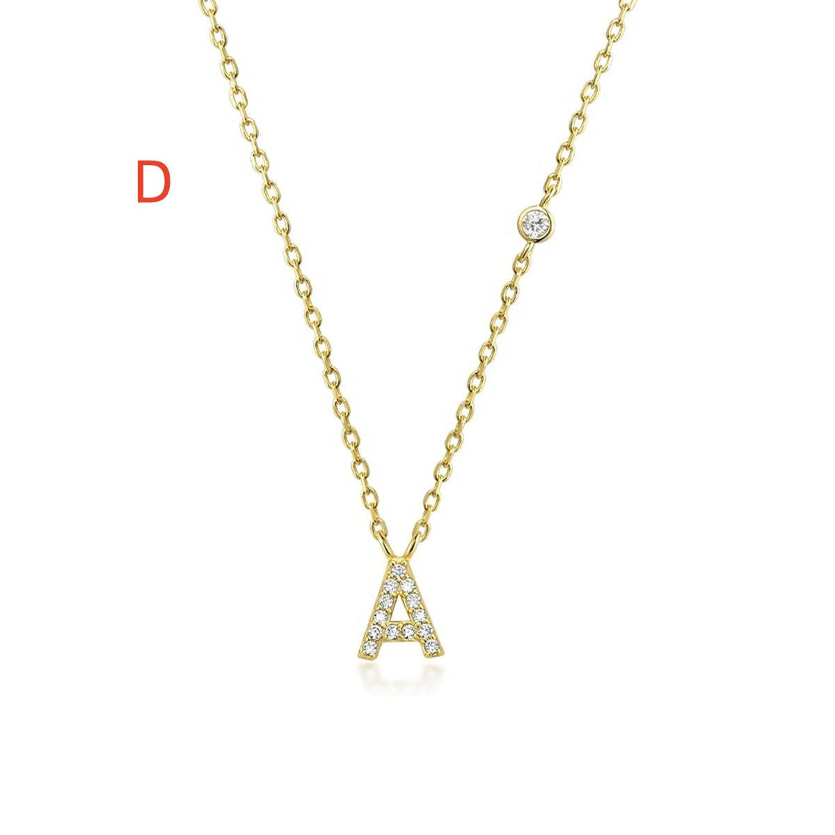 Fashion Jewelry Luxury Gold Color A-Z 26 Letters Necklace CZ Pendant For Women Cute Initials Name Necklace Fashion Party Wedding Jewelry Gift