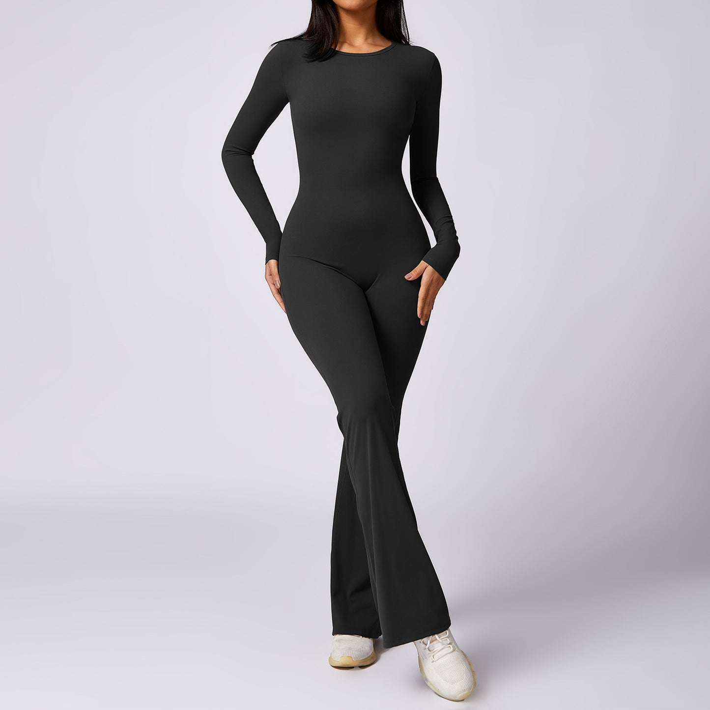 Leisure Horn Long Sleeve Yoga Jumpsuit